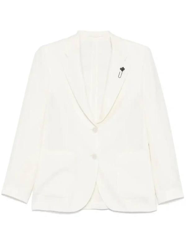 brooch-detail blazer