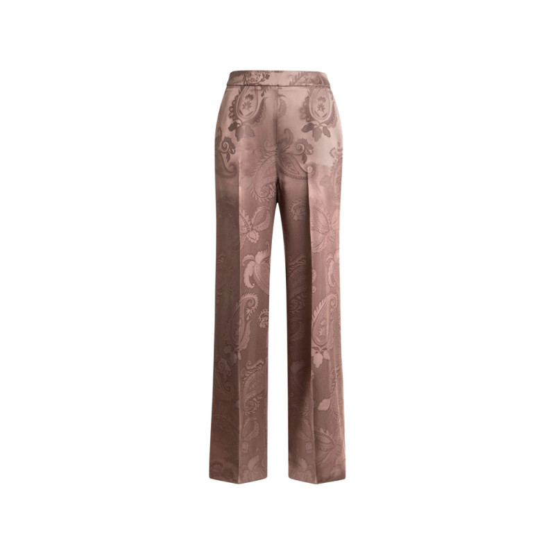 Etro Jacquard Trousers With Floral Paisley Motif