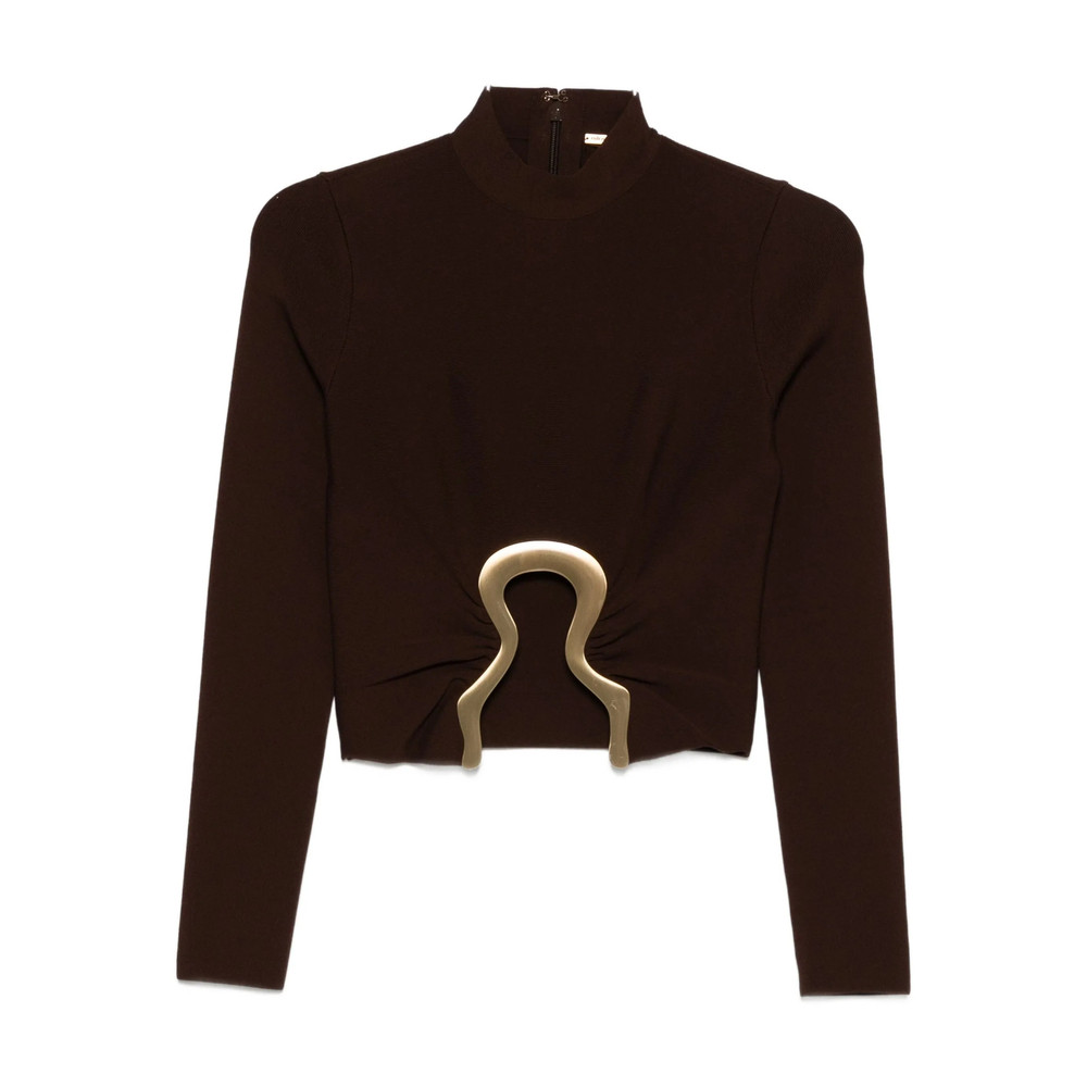 Cult Gaia High-neck Embellished Top