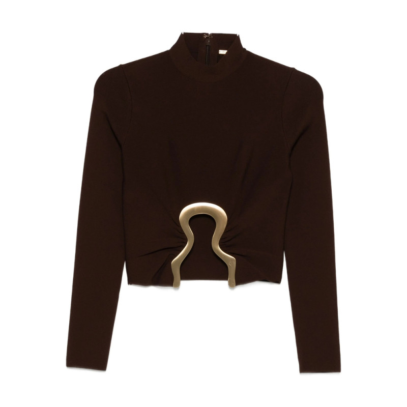 Cult Gaia High-neck Embellished Top