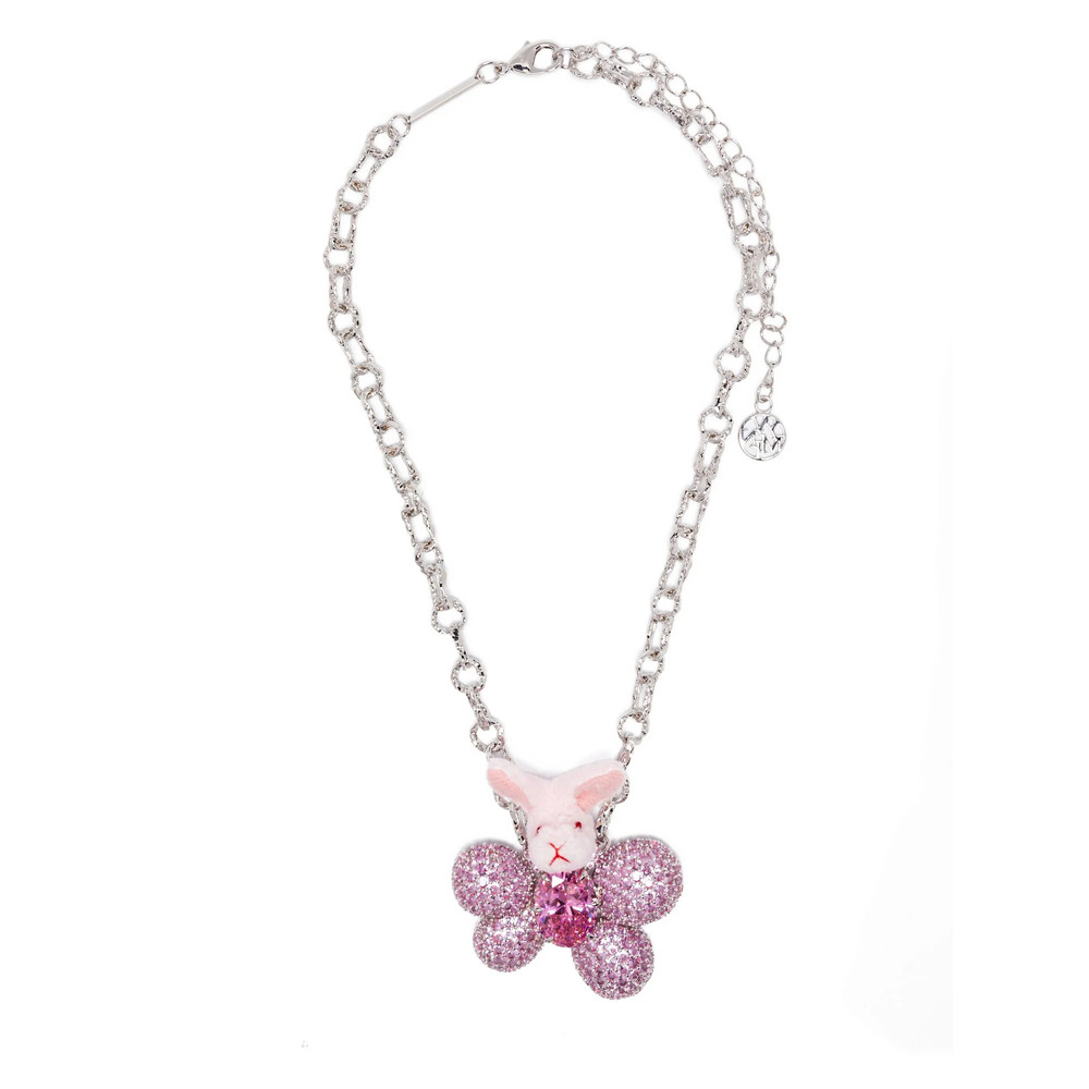 Yvmin Rabbit Pink-gemstone Necklace