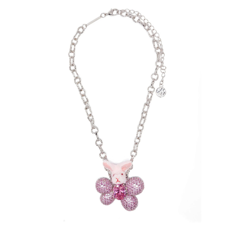 Yvmin Rabbit Pink-gemstone Necklace