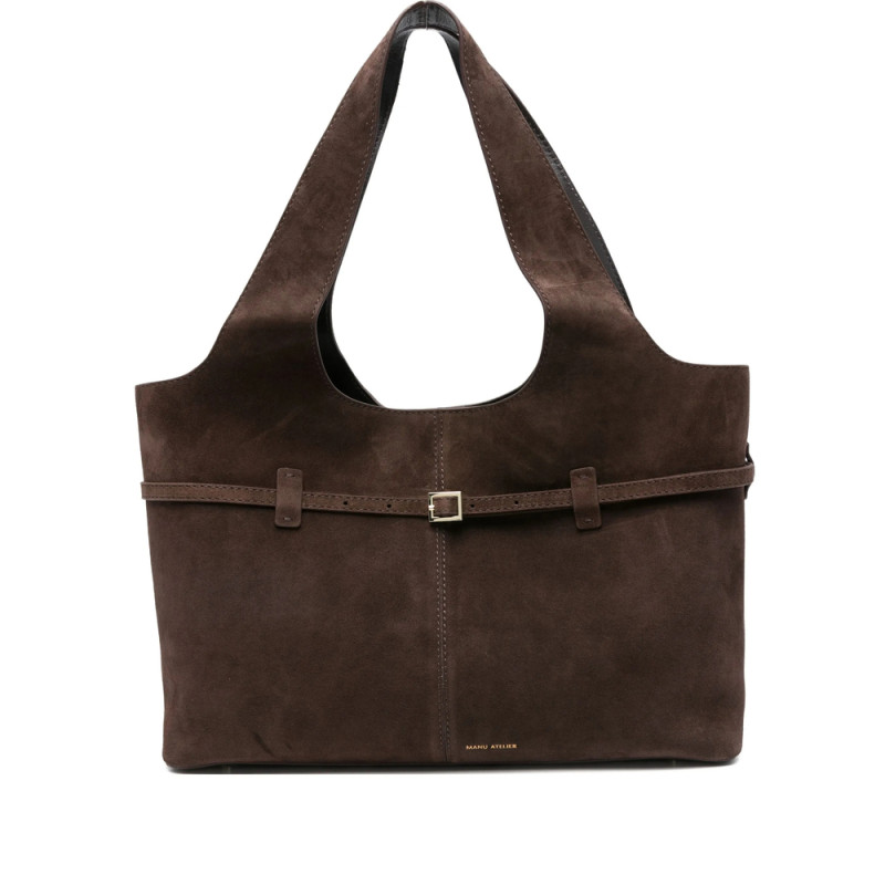 Manu Atelier Buckle-detail Suede Tote Bag