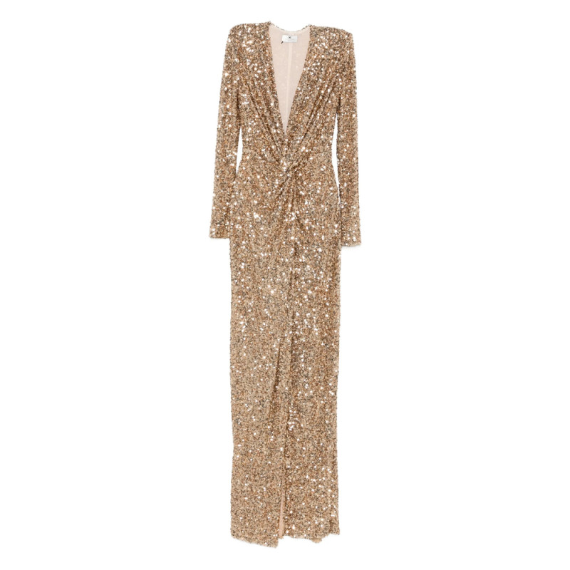 Elisabetta Franchi Sequin-embellished V-neck Dress