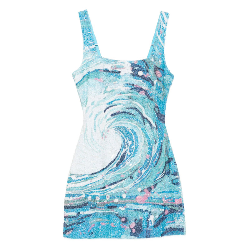 Staud Le Sable Tidal-wave Sequin Mini Dress