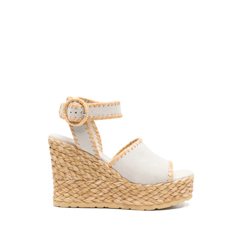 Paloma Barcelo' Cindy Buckle Straw Wedge Sandals