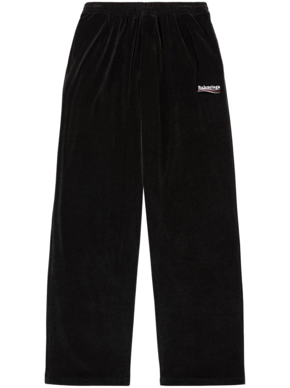 logo-embroidered velour track pants