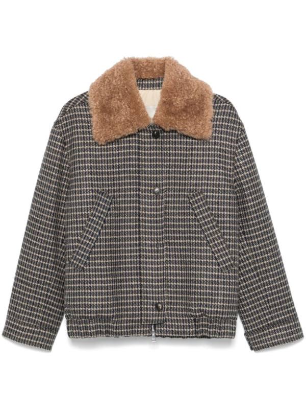 houndstooth bomber jacket