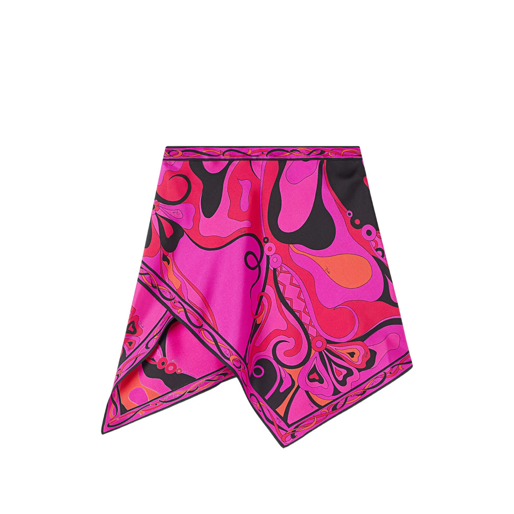 Pucci Orchidee Print Silk Scarf Skirt