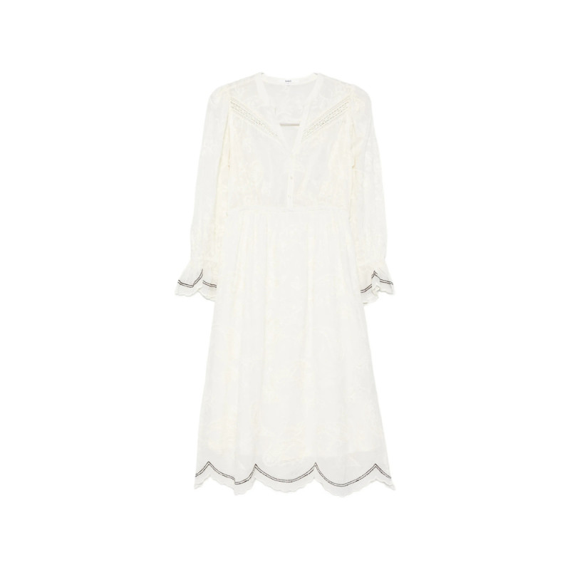 Ba & sh Robe Prisco Lace Trim Midi Dress