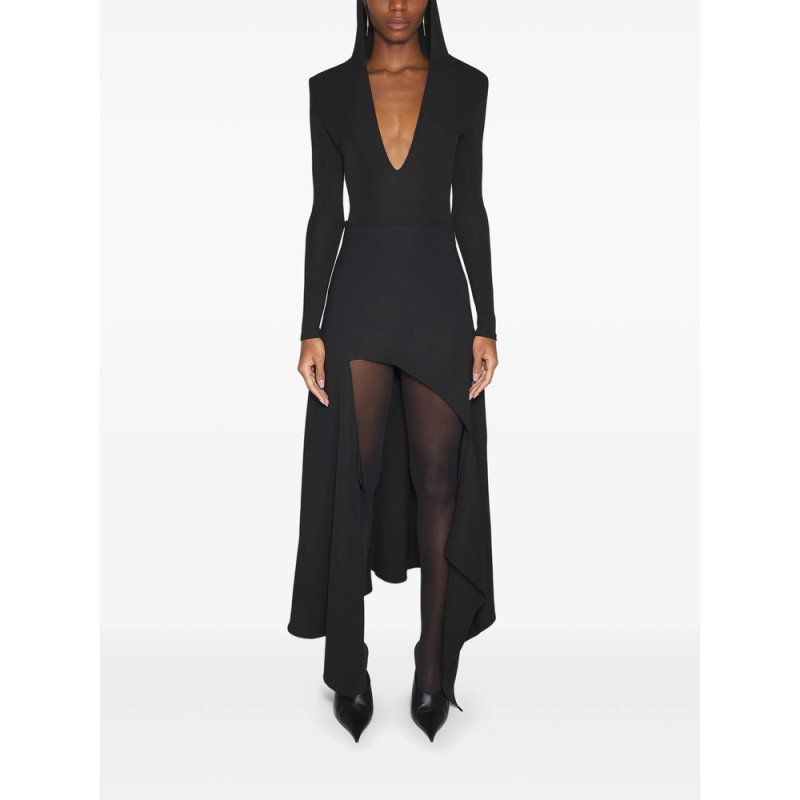 Mugler Hooded Asymmetric Bodysuit