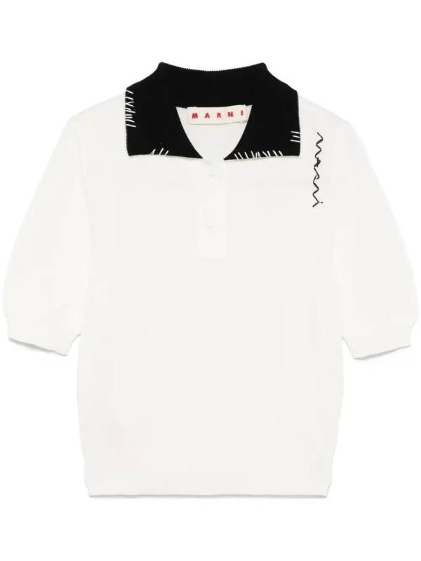 contrastíng-collar polo shirt