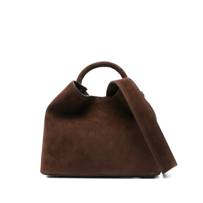 Elleme Raisin Calf Suede Top-handle Tote Bag