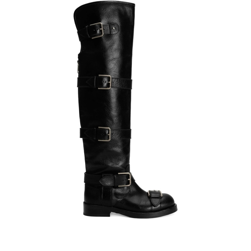 Dolce & Gabbana Buckle-strap Leather Boots