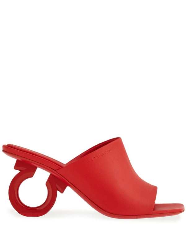 70mm open-toe sculpted-heel mules