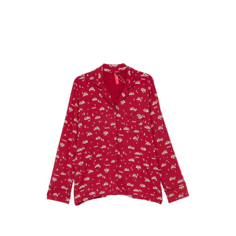 Skims Graphic-print Button-up Pajamas