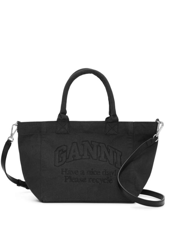 logo-embroidered tote bag