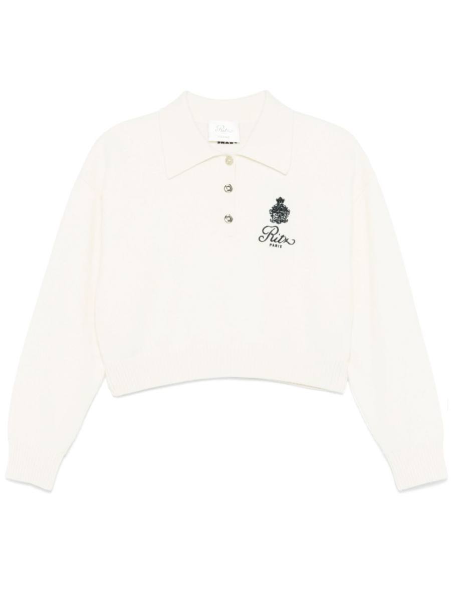 logo-embroidered polo top
