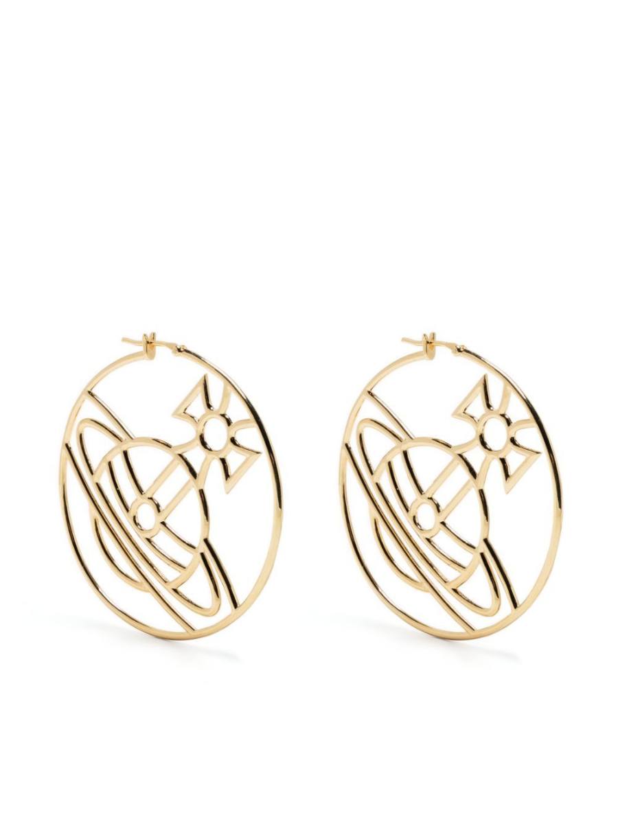 Alina Orb-detail hoop earrings