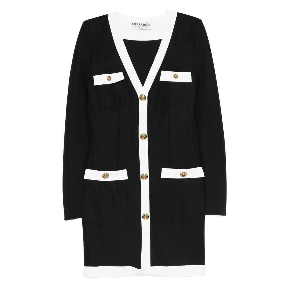 Chiara Boni Buttoned-up V-neck Dress