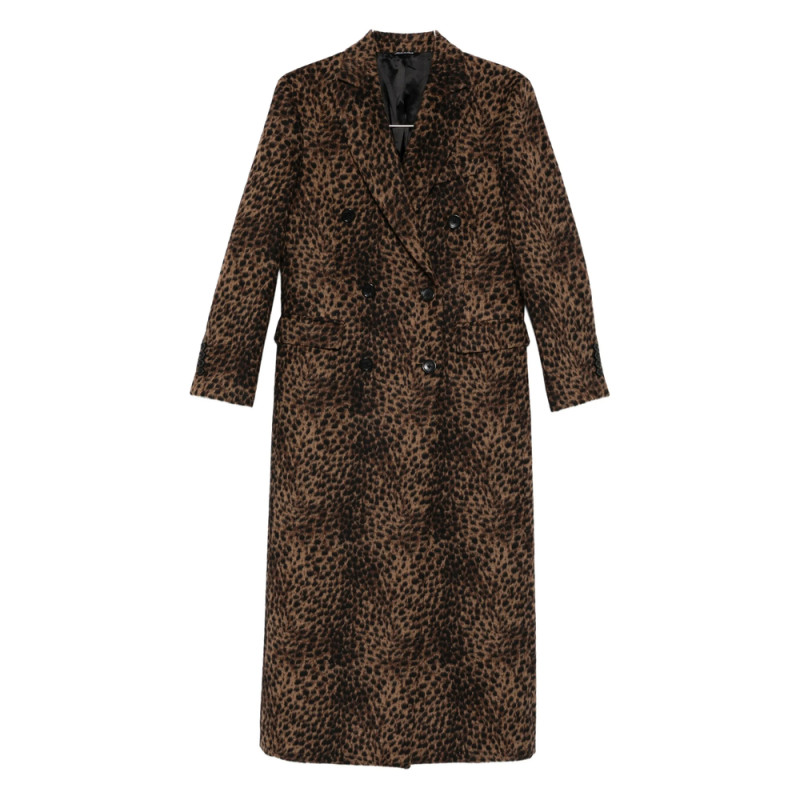 Eraldo Leopard-print Double-breasted Coat