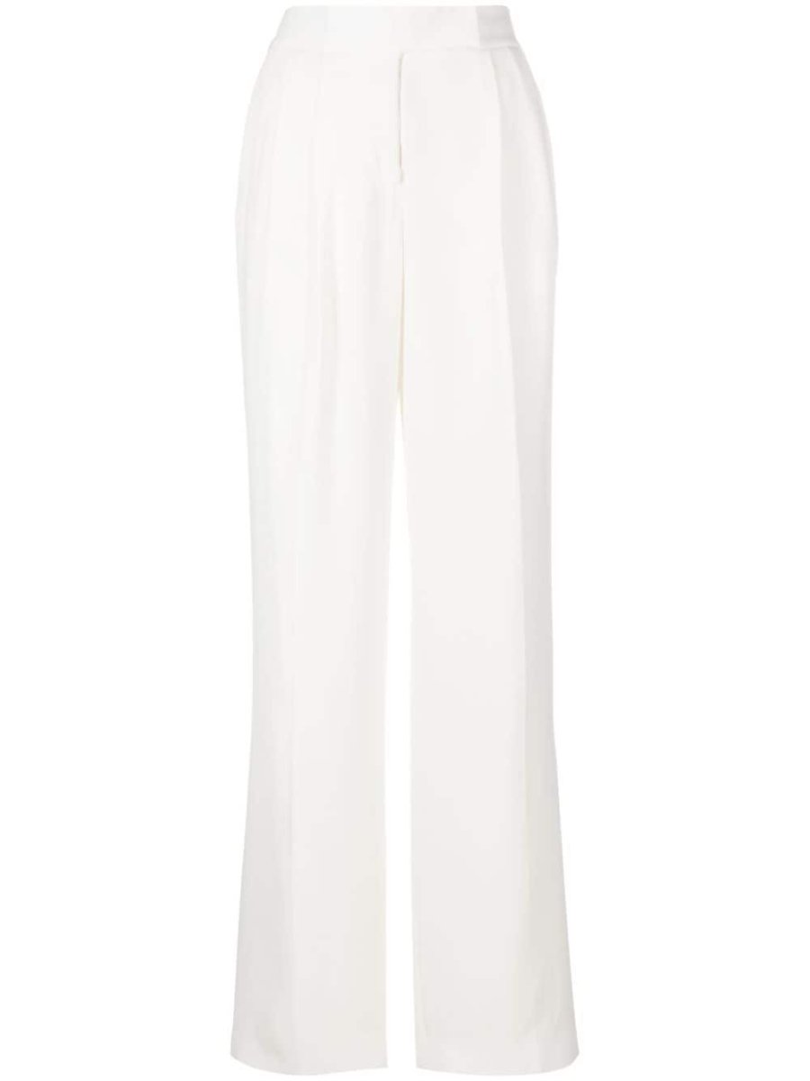 pleat-detail straight-leg trousers