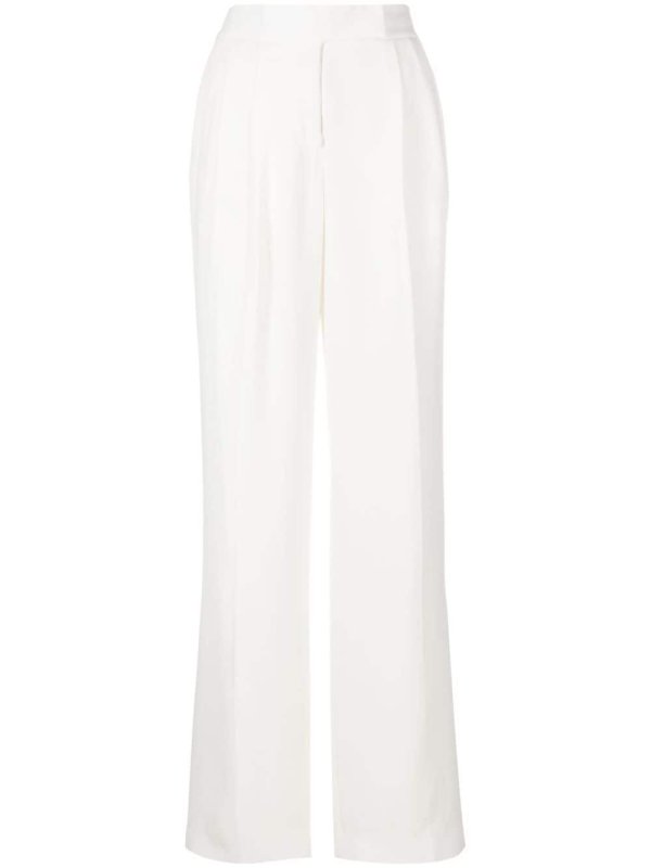 pleat-detail straight-leg trousers