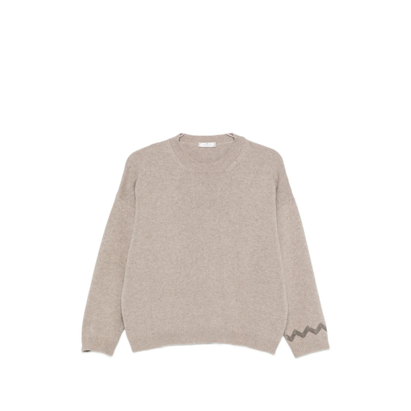 Panicale Bead-embellished Drop-shoulder Sweater