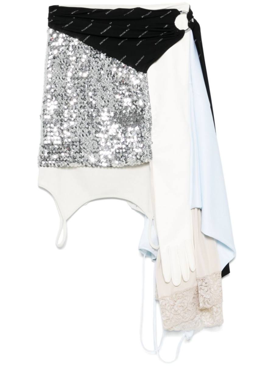 patched mini skirt