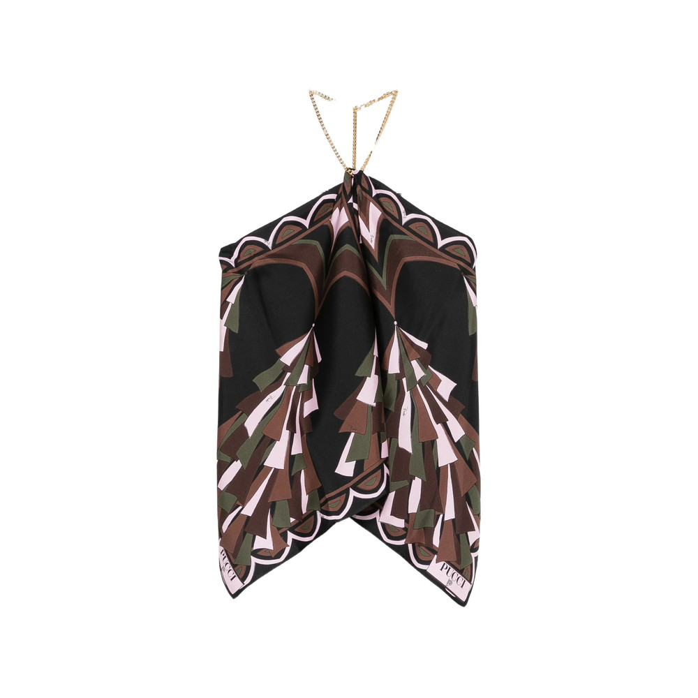 Pucci Baiadera-print Chain-link Halter Top