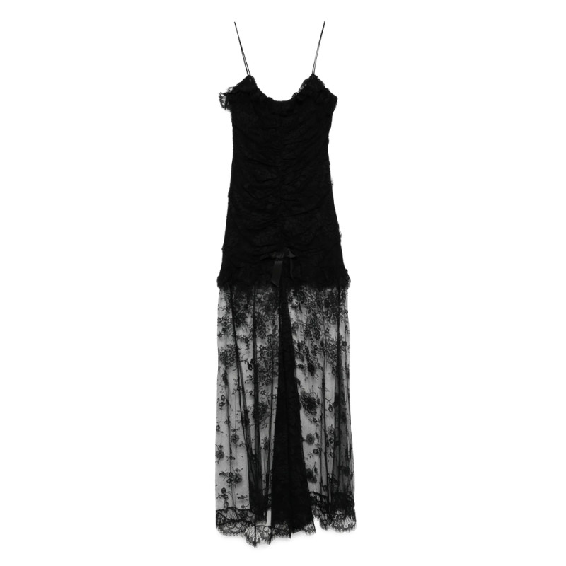 Alessandra Rich Lace Ruched Dress