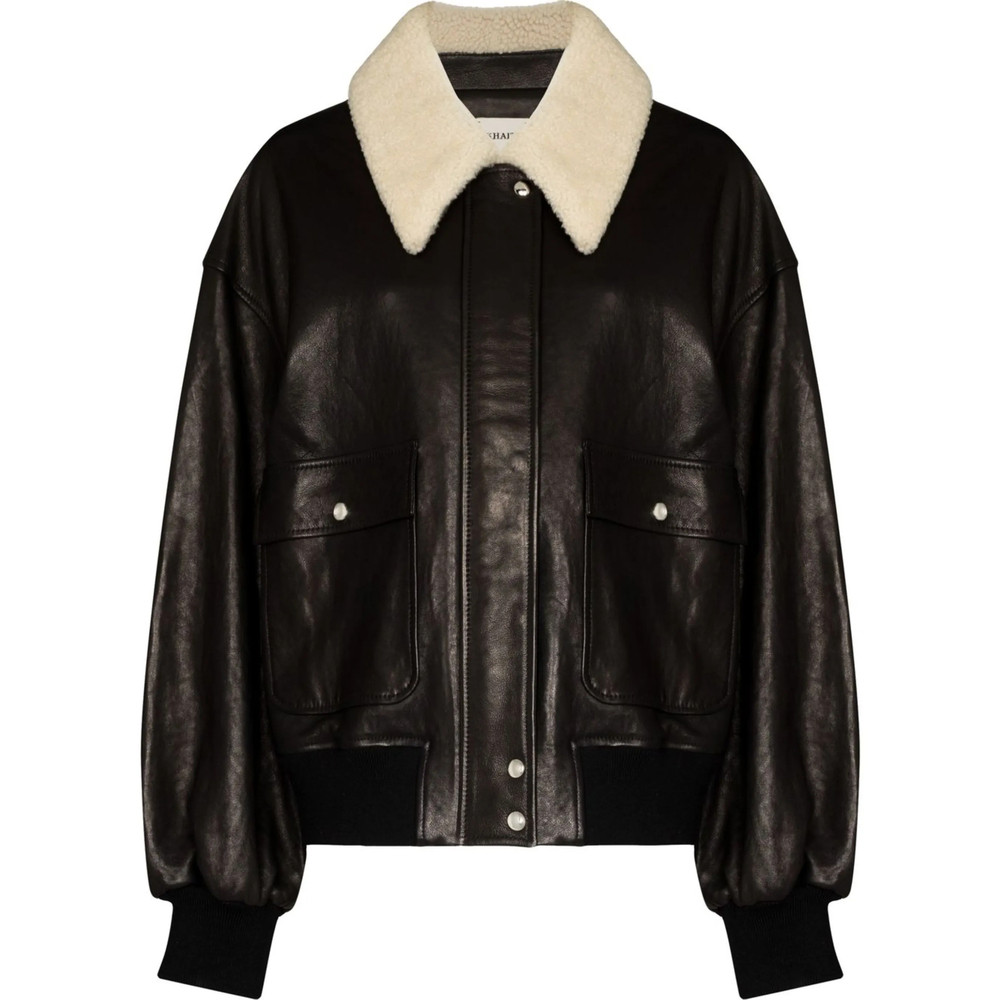 Khaite Shearling-trim Collar Jacket