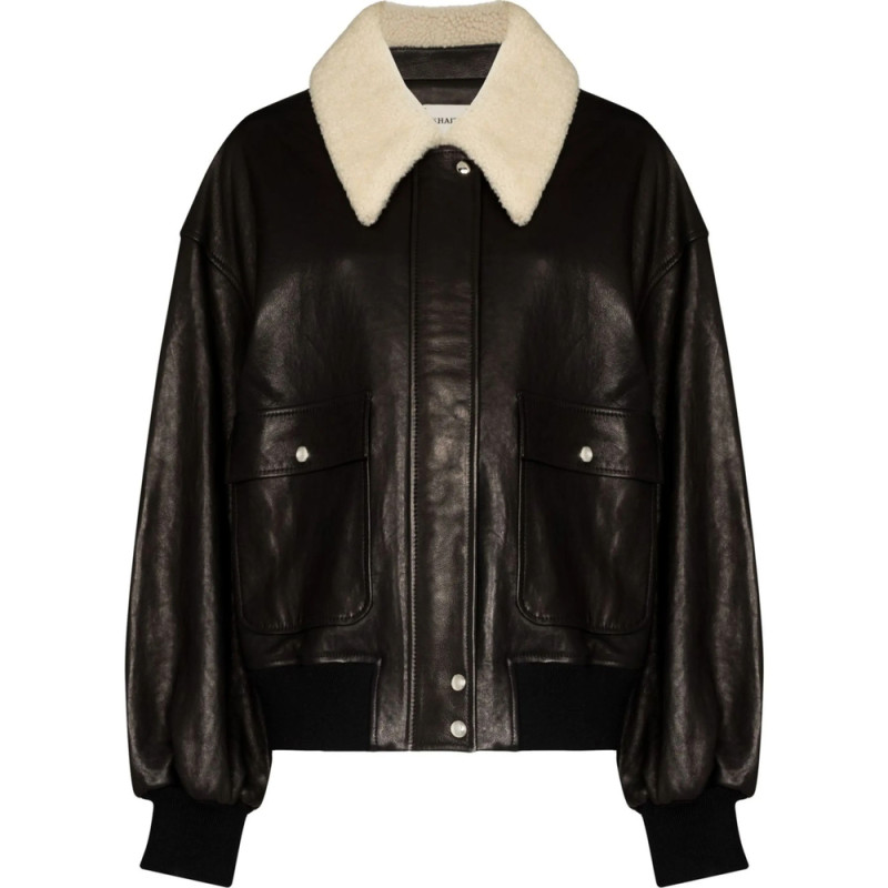 Khaite Shearling-trim Collar Jacket