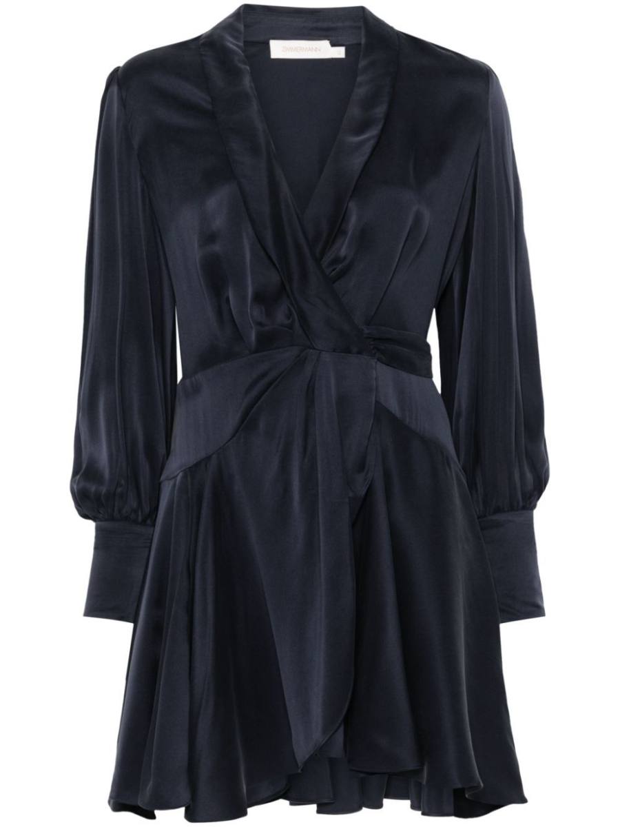 silk wrap mini dress