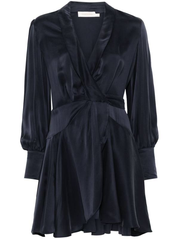 silk wrap mini dress