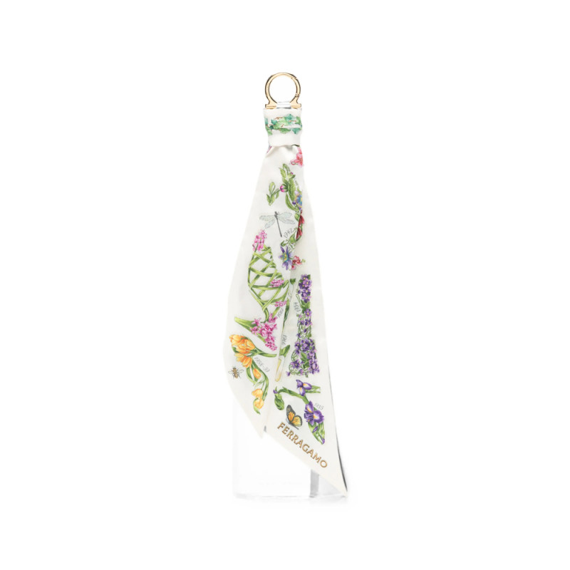 Ferragamo Gancini Floral-print Bag Charm