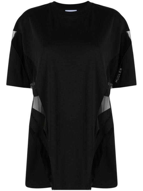 Illusion panelled cotton T-shirt