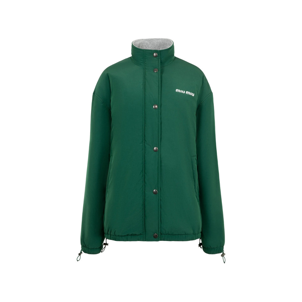 Miu Miu Pongé-and-fleece Jacket