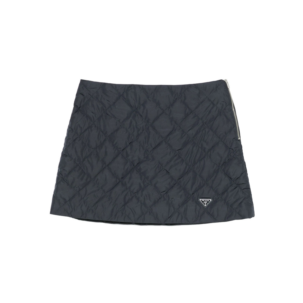 Prada Quilted Logo-plaque Mini Skirt