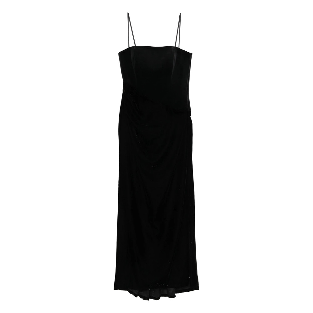 Curiel Draped-detail Velvet Dress