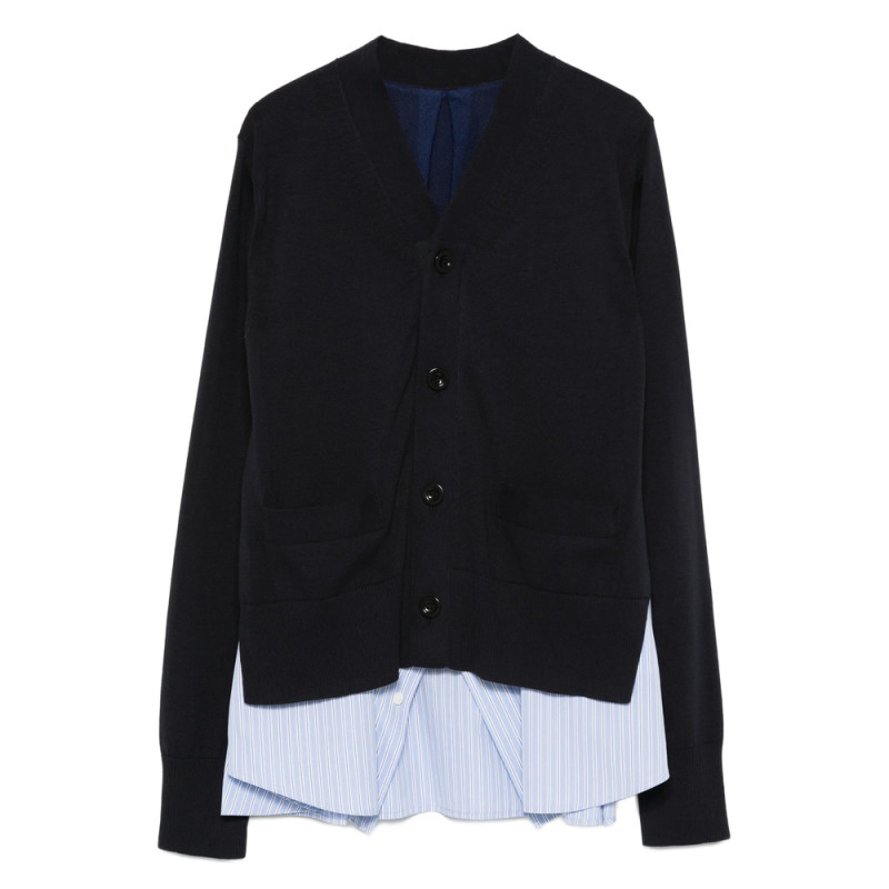 Sacai Buttoned Layered Cardigan