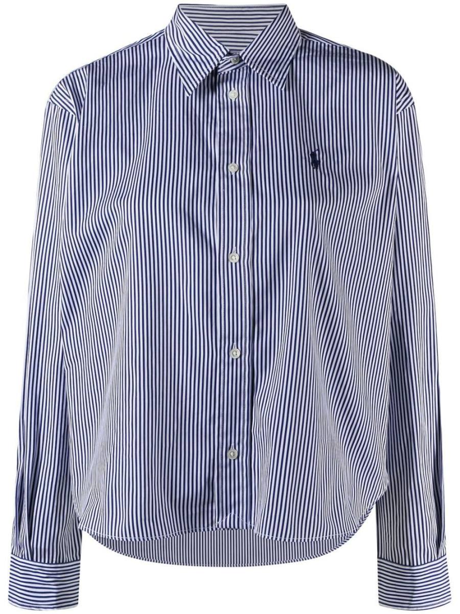 striped cotton button-up shirt
