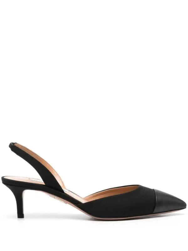60mm contrasting-toecap slingback pumps