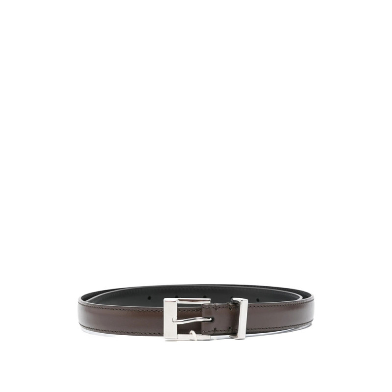 Khaite Leather Square-buckle Belt