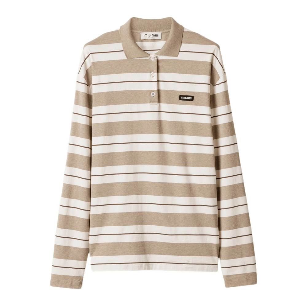 Miu Miu Striped Polo Shirt