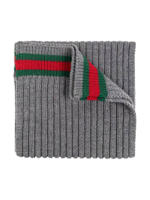 Web-detail wool scarf
