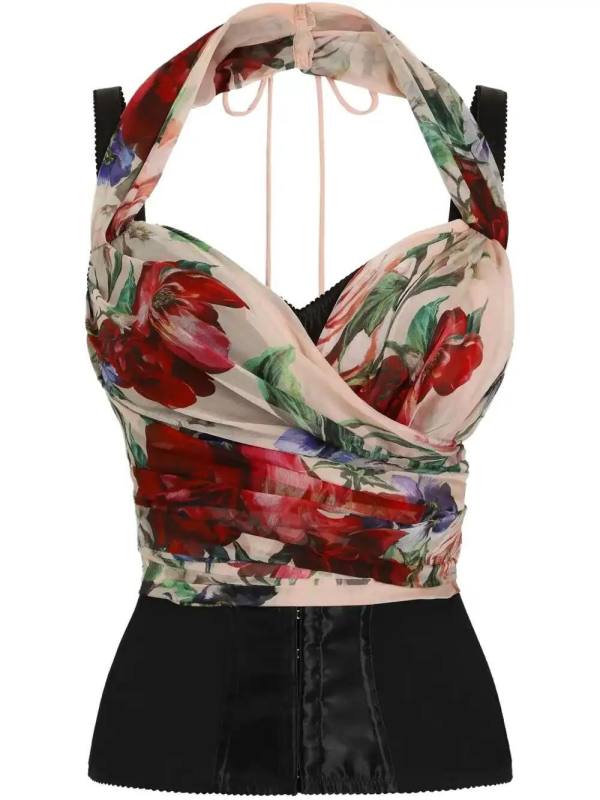 floral-print top