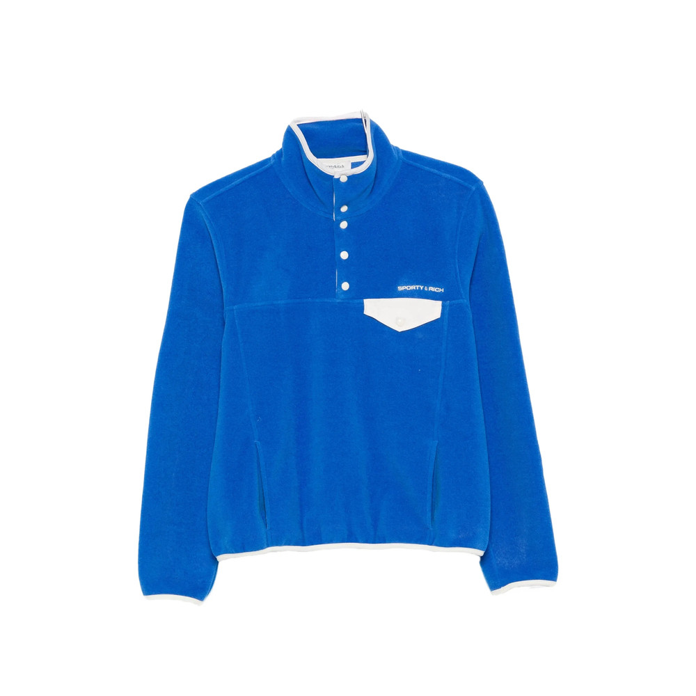 Sporty & Rich Fleece-texture Logo-embroidered Sweatshirt