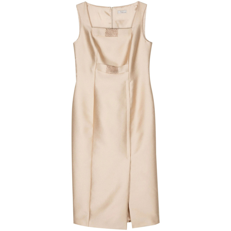 Fely Campo Crystal-embellishment Crepe Dress
