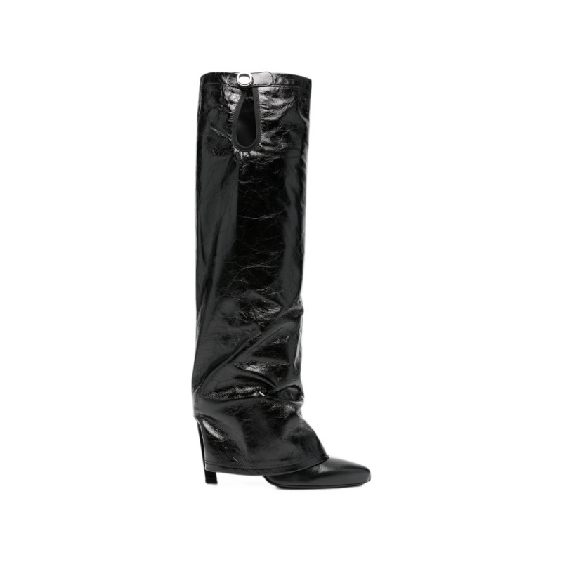 The Attico Leon Crackled-leather Boots